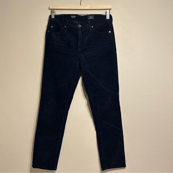 AG Adriano Goldschimied Women The Prima Cigarette Leg corduroy navy pant size 27 - Picture 1 of 9